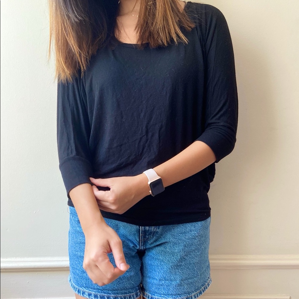 Boatneck mid-sleeve shirt